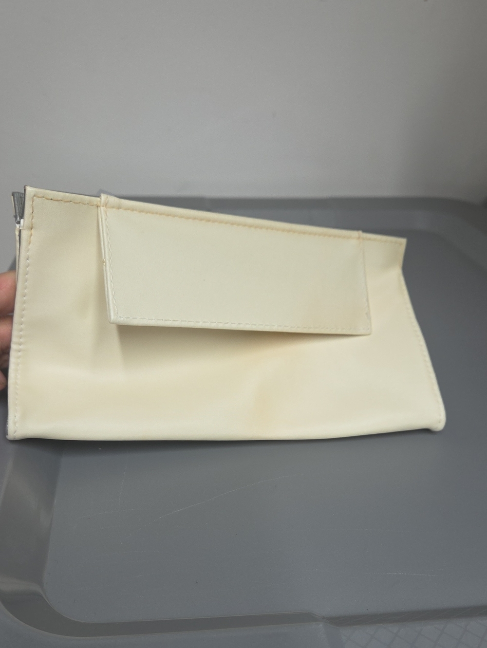 Estee Lauder Cream Foldover Clutch Wristlet